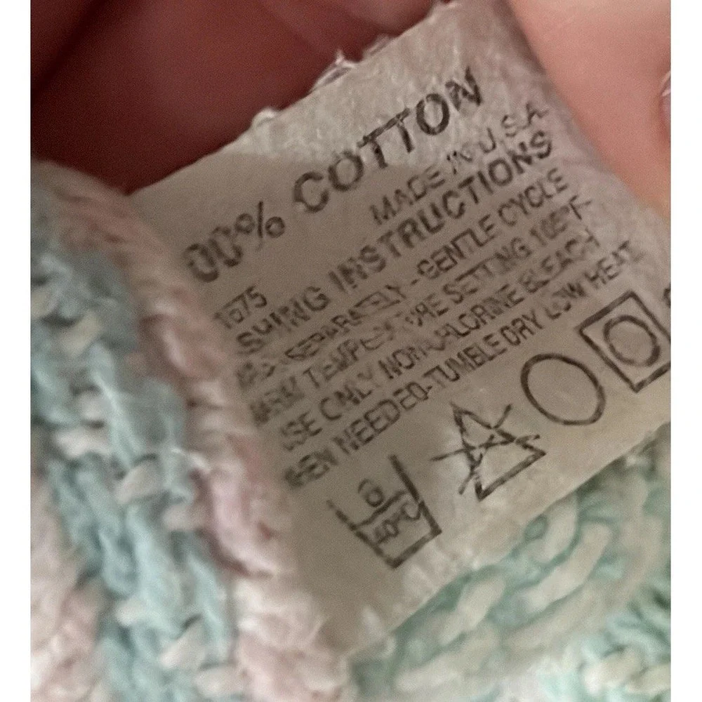 Vintage Baby Blanket Pastel Plaid Woven‎ Cotton Pink Yellow Blue Green Cotton